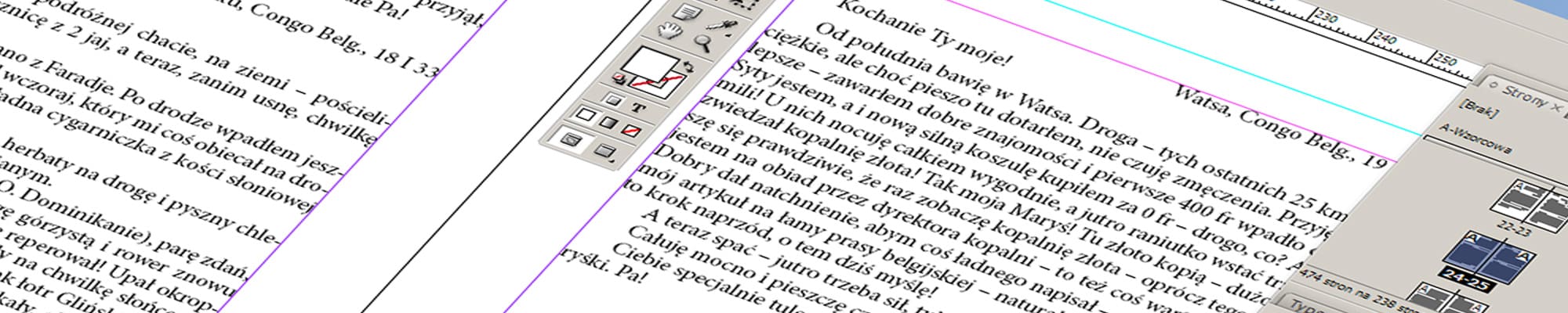 skład komputerowy tekstu, indesign